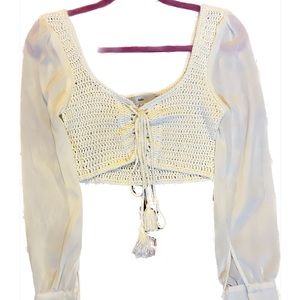 Adika cropped crochet blouse